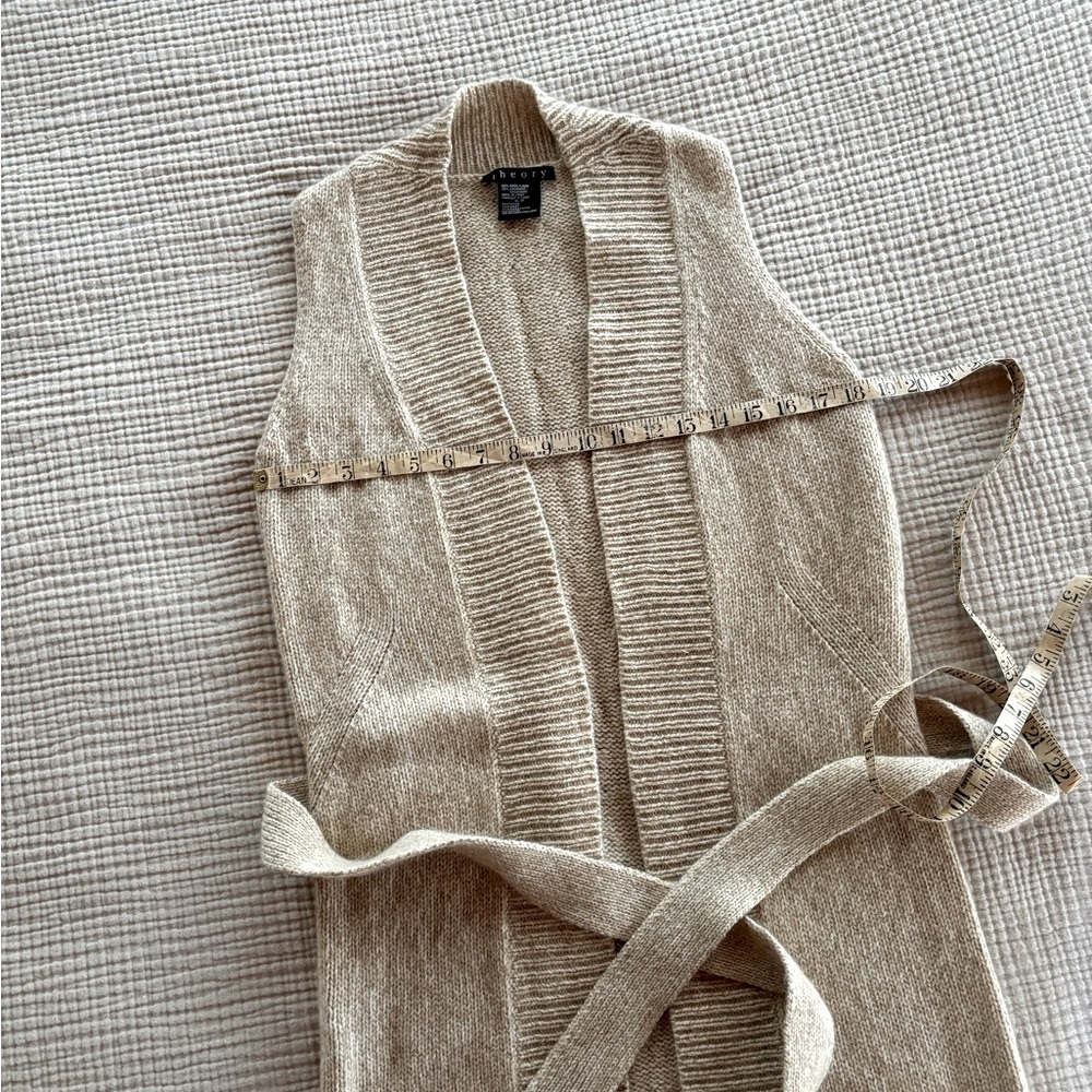 Theory Beige Sleeveless Cardigan - Picture 6 of 7